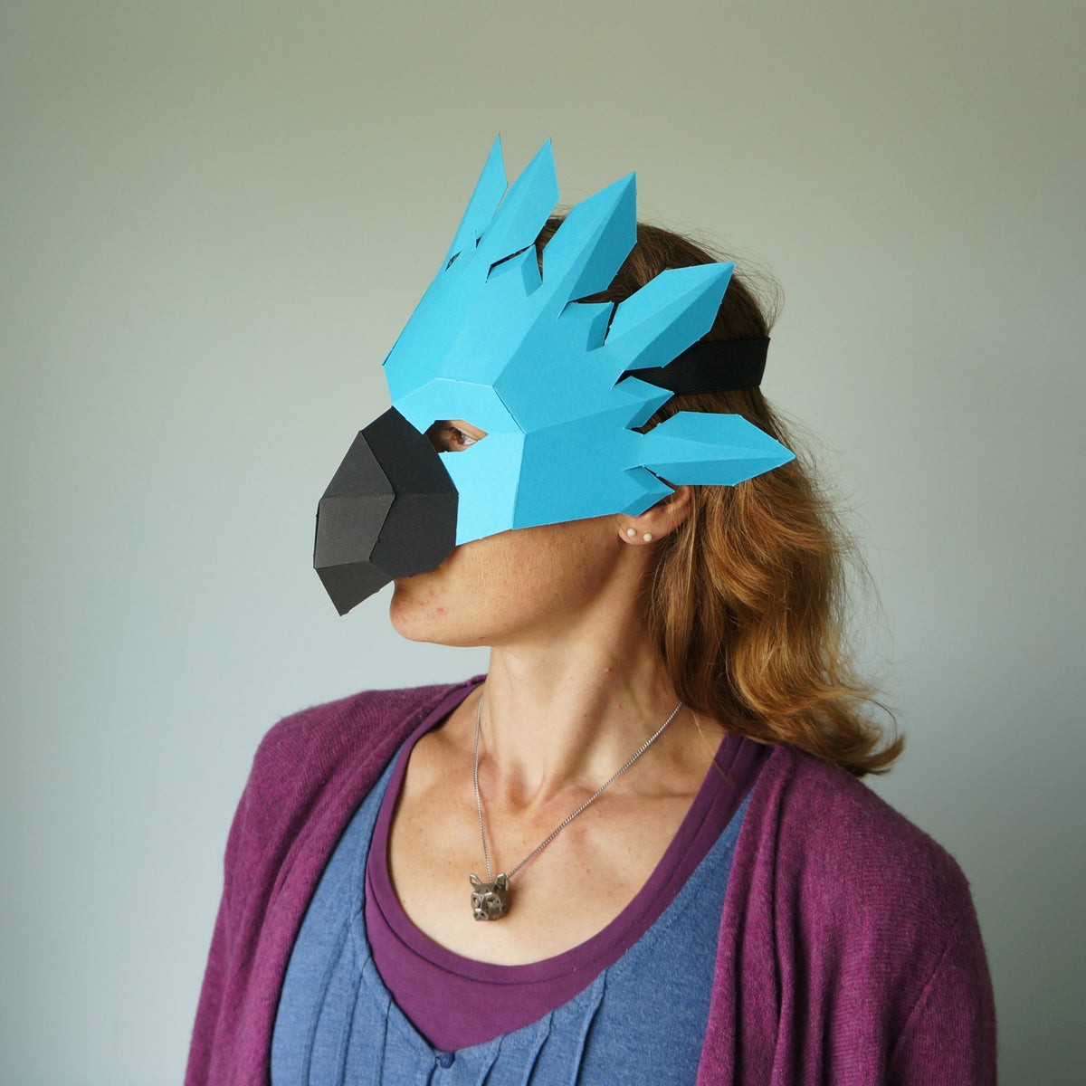 Parrot Half Mask | Low Poly Geometric Papercraft Template | PDF Download - Wintercroft-Mask