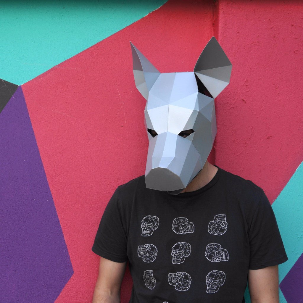 Pig Mask | Low Poly Geometric DIY Animal Mask Template | PDF Download - Wintercroft-Mask