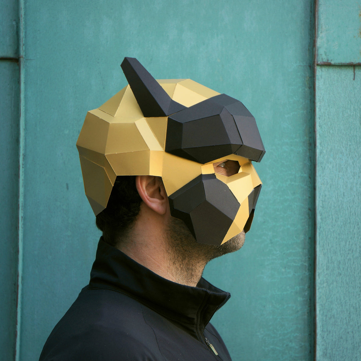 Pilot Helmet | Futuristic Geometric DIY Paper Template | PDF Download - Wintercroft-Mask