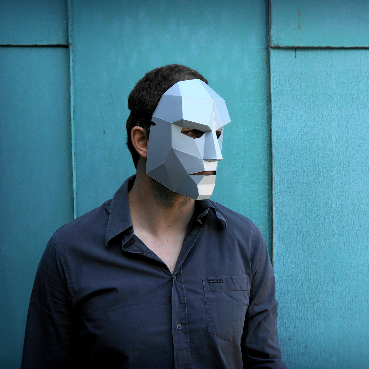 Polygon Face V2 | Geometric Half Mask | PDF Download - Wintercroft-Mask