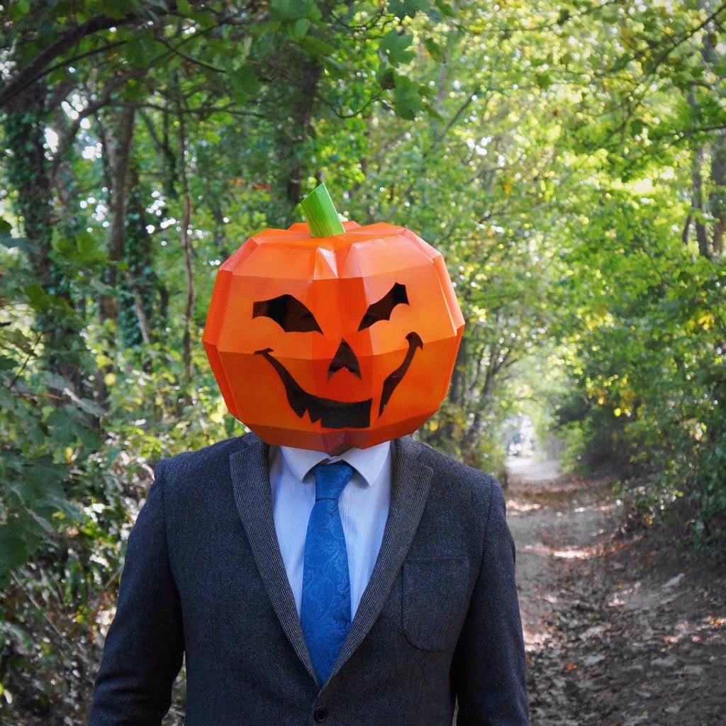 Pumpkin Mask | Low Poly DIY Halloween Template | PDF Download - Wintercroft-Mask
