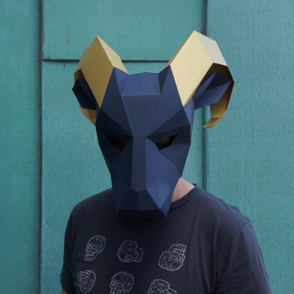 Ram Mask | Low Poly Geometric DIY Mask Template | PDF Download - Wintercroft-Mask