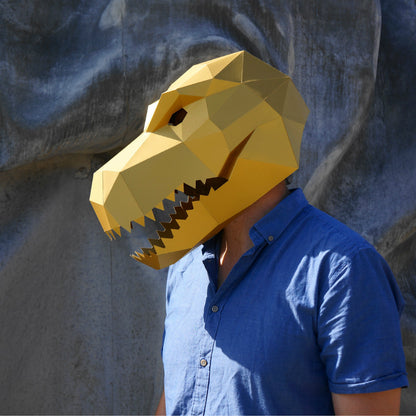 T-Rex Mask | Low Poly DIY Dinosaur Template | PDF Download