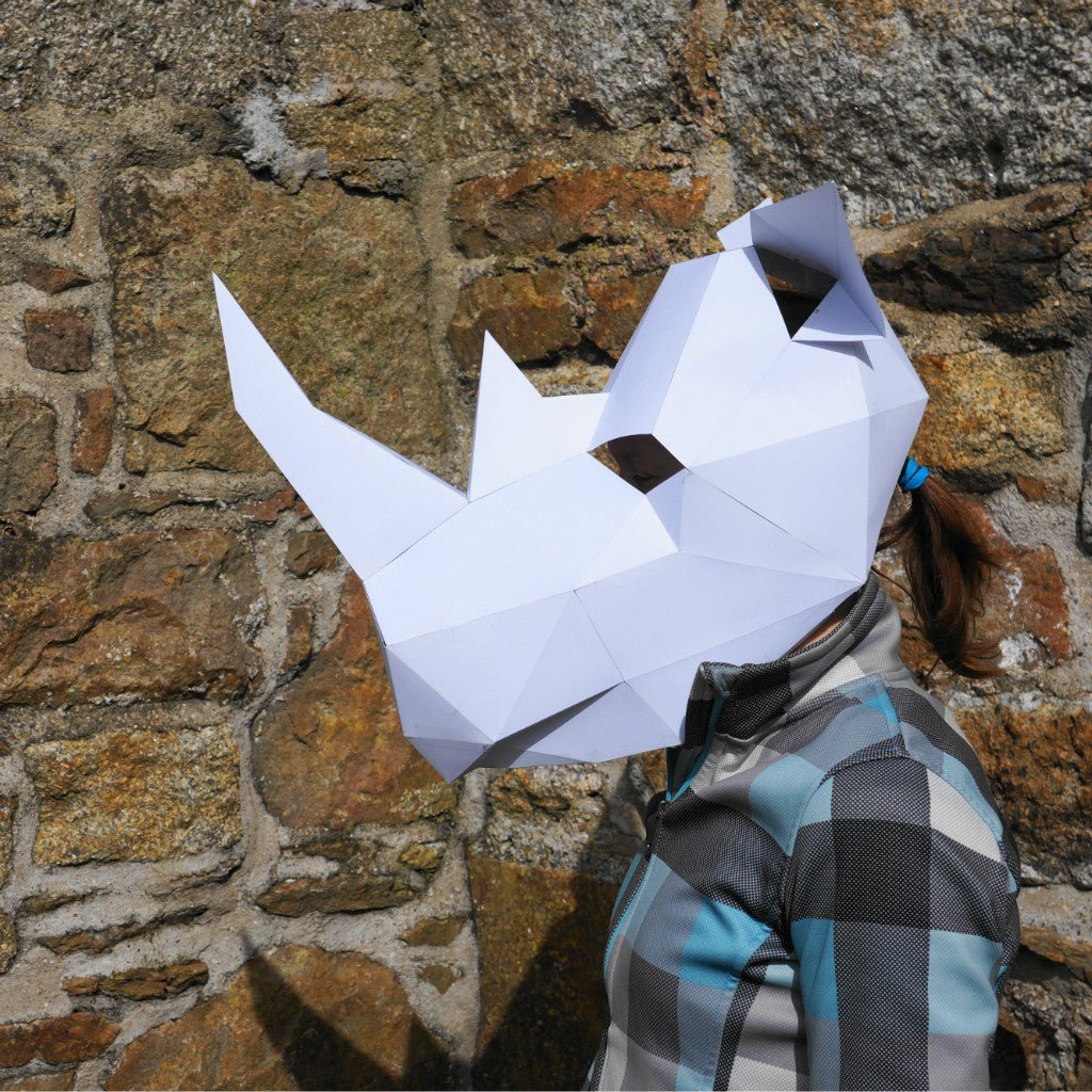 Rhino Mask | Low Poly Geometric DIY Mask Template | PDF Download - Wintercroft-Mask