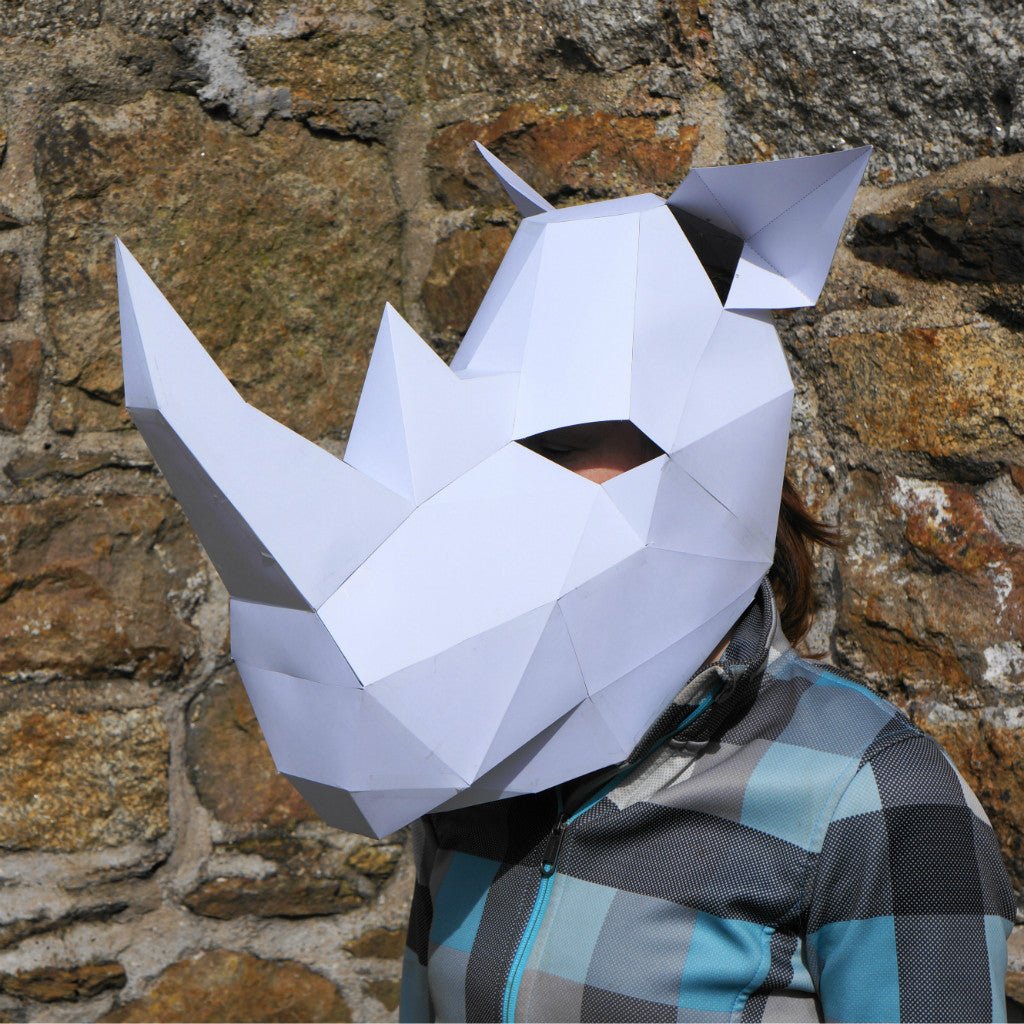Rhino Mask | Low Poly Geometric DIY Mask Template | PDF Download - Wintercroft-Mask