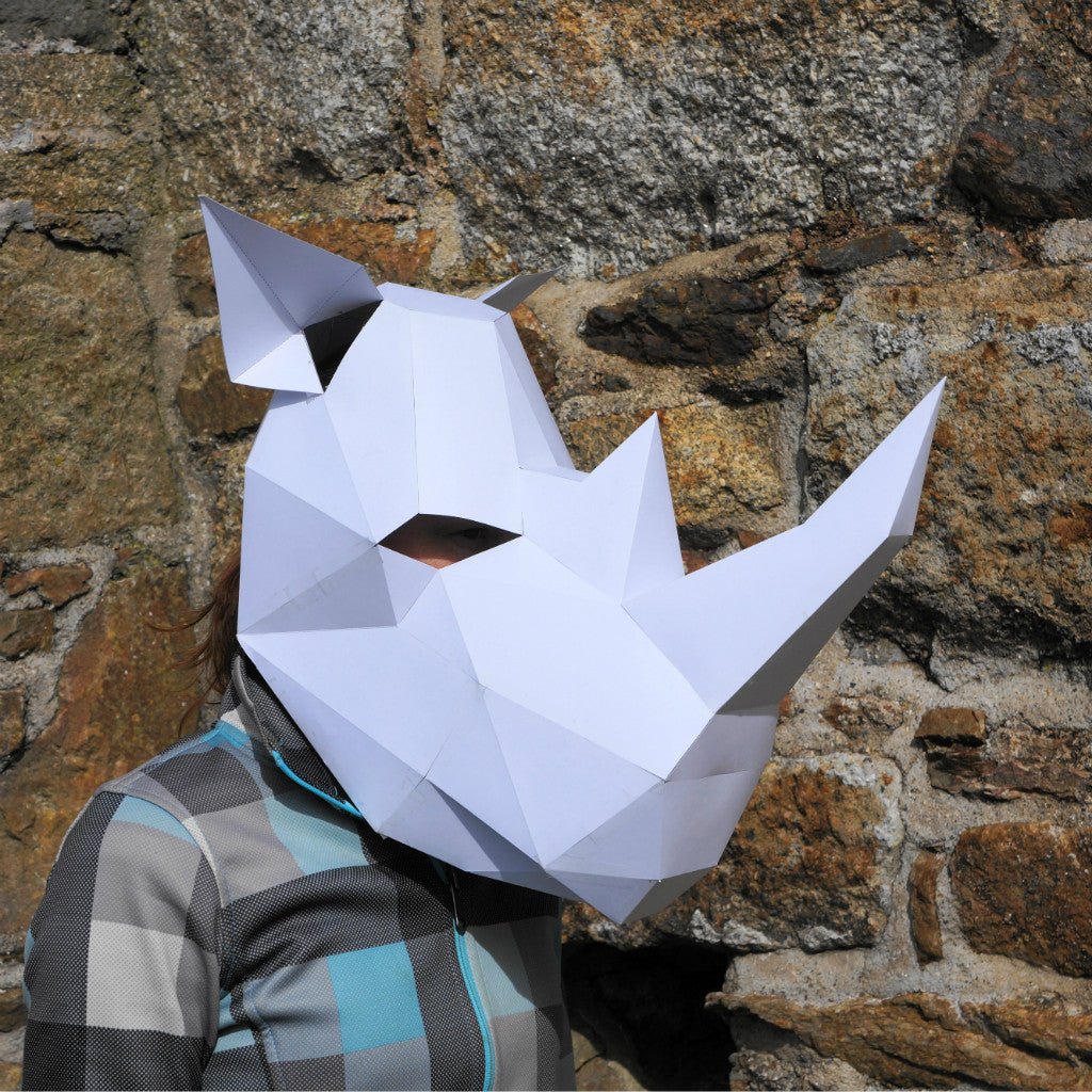 Rhino Mask | Low Poly Geometric DIY Mask Template | PDF Download - Wintercroft-Mask