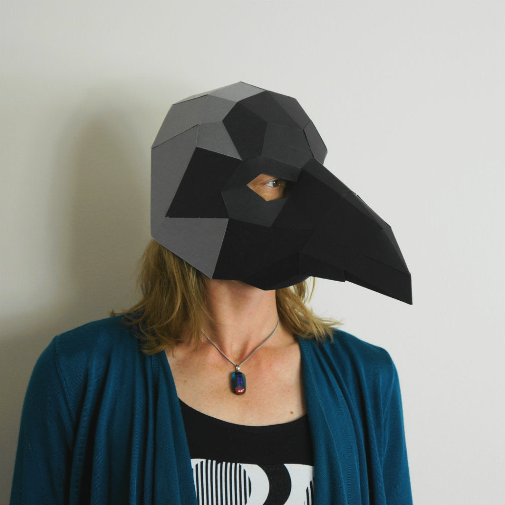 Crow Trophy Mask | DIY Paper Animal Template | Printable PDF Download