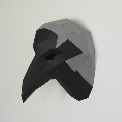 Crow Trophy Mask | DIY Paper Animal Template | Printable PDF Download