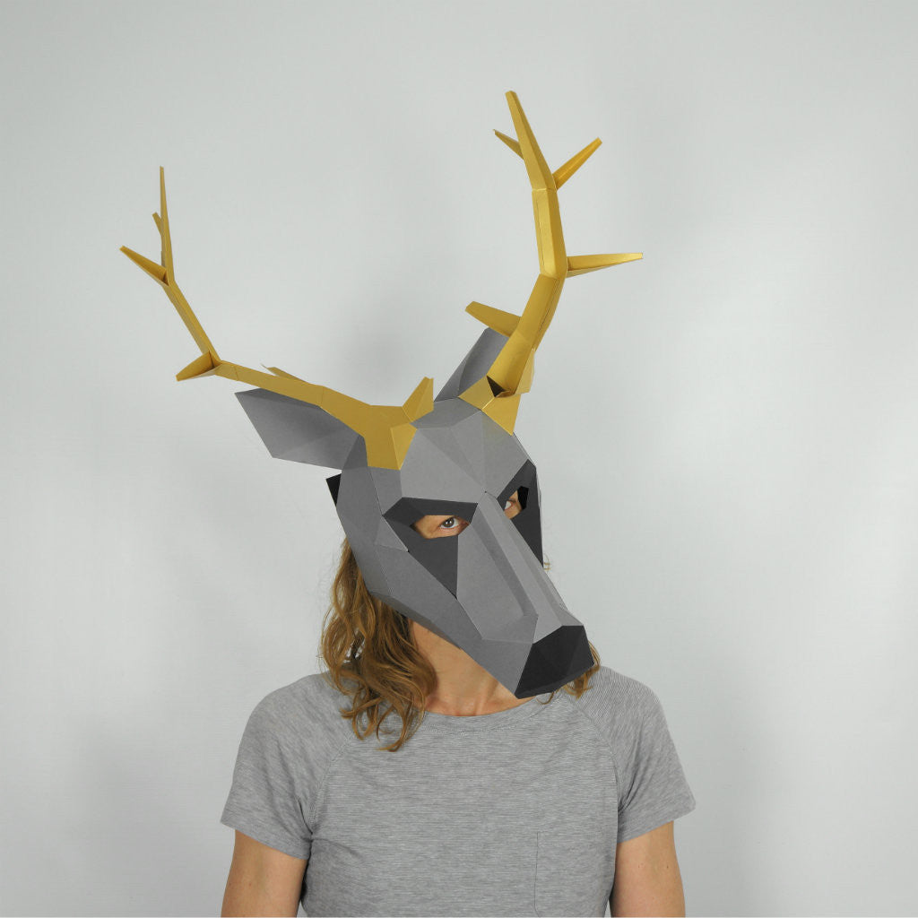 Stag Trophy Mask | DIY Paper Template | Printable PDF Download