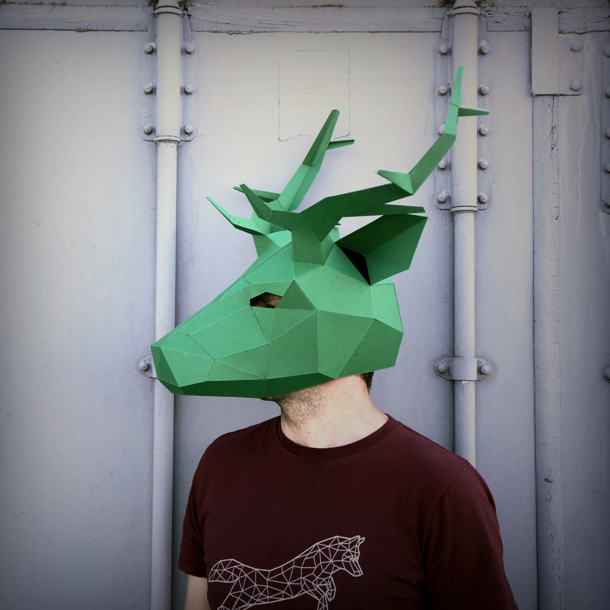 Stag or Deer Mask | Low Poly Geometric DIY Mask Template | PDF - Wintercroft-Mask