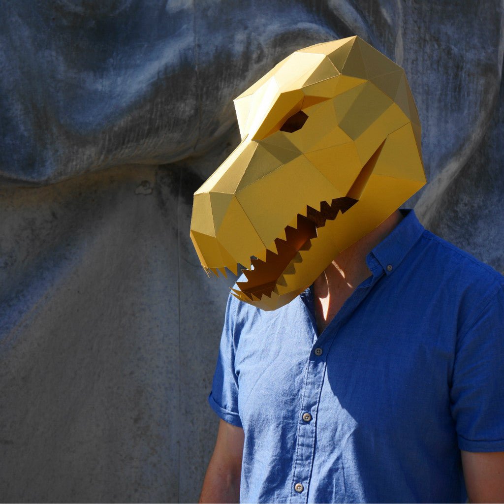 T-Rex Mask | Low Poly DIY Dinosaur Template | PDF Download - Wintercroft-Mask