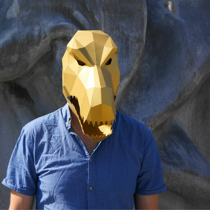 T-Rex Mask | Low Poly DIY Dinosaur Template | PDF Download