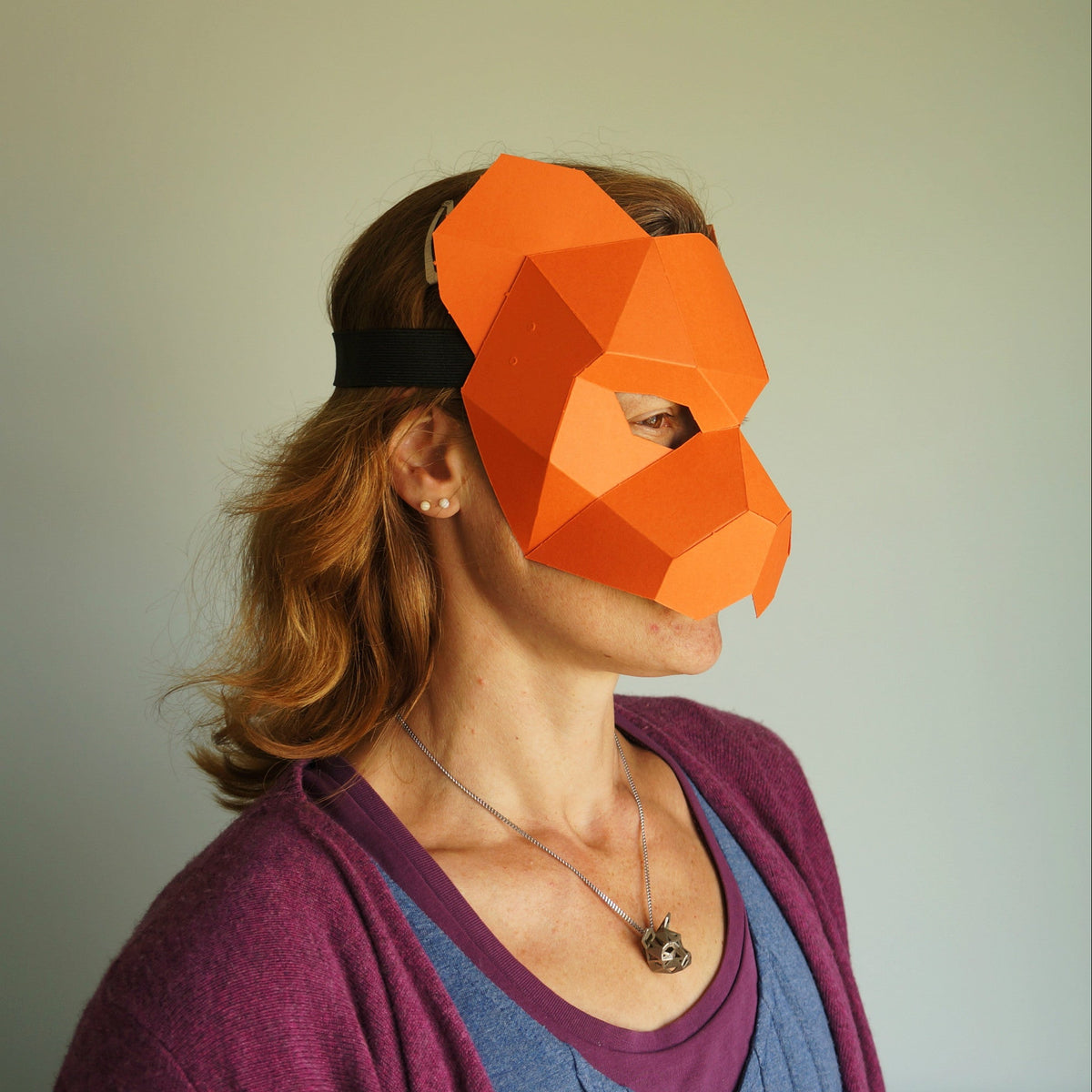 Tiger | Low Poly Geometric Half Mask Template | PDF Download - Wintercroft-