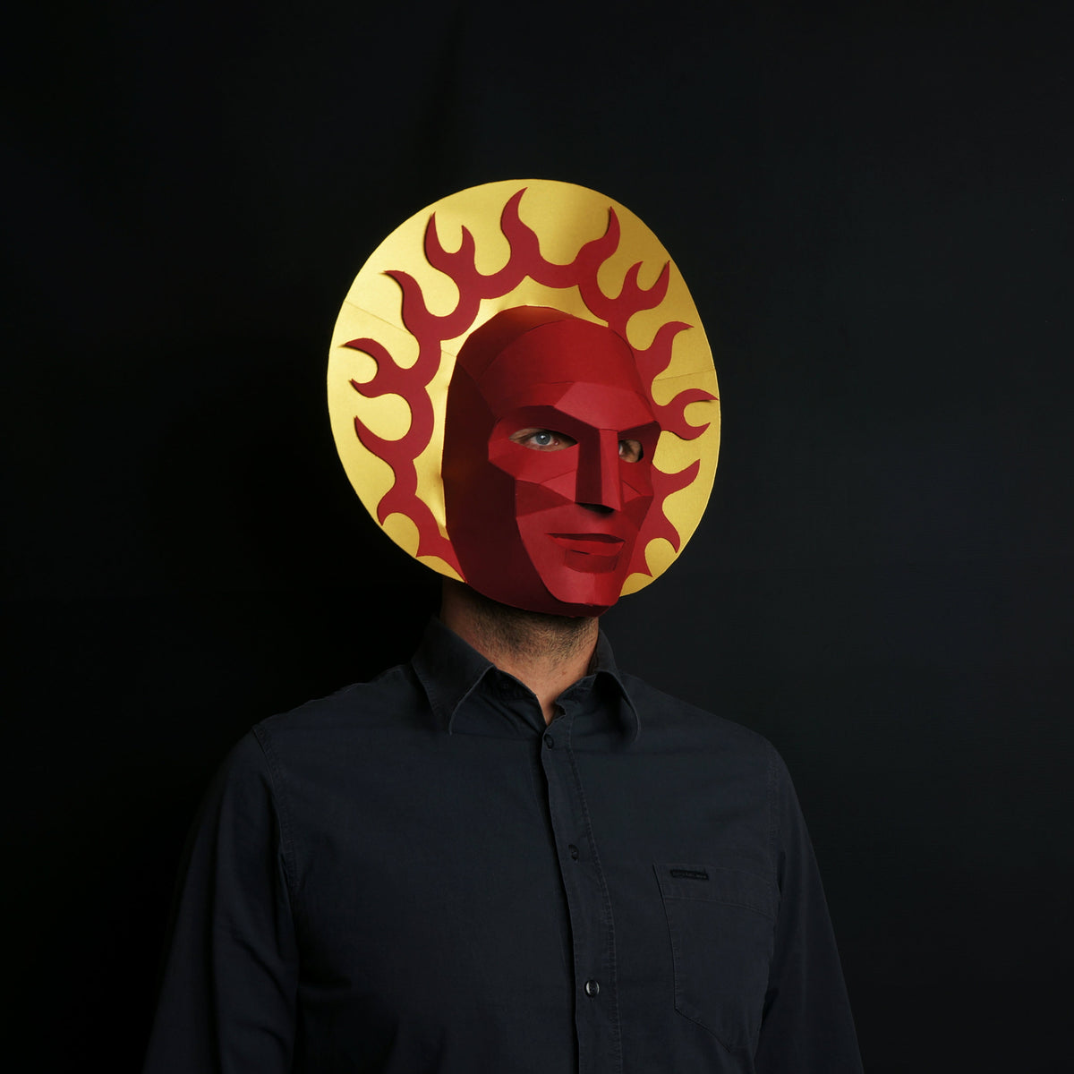 War Horseman | Printable Papercraft Mask | PDF Download - Wintercroft-Mask