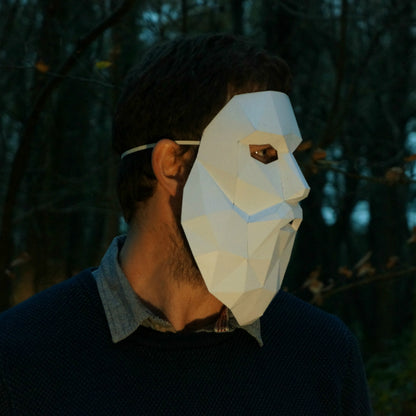 Bearded Man Mask | Low Poly Geometric DIY Template | PDF Download