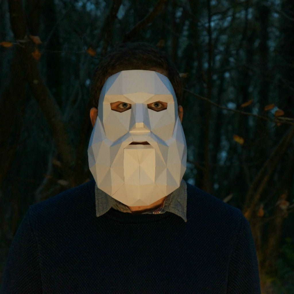 Bearded Man Mask | Low Poly Geometric DIY Template | PDF Download - Wintercroft-Mask