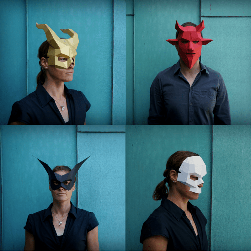 Demon Horns | Low Poly DIY Halloween Mask Template | PDF Download_Wintercroft_5