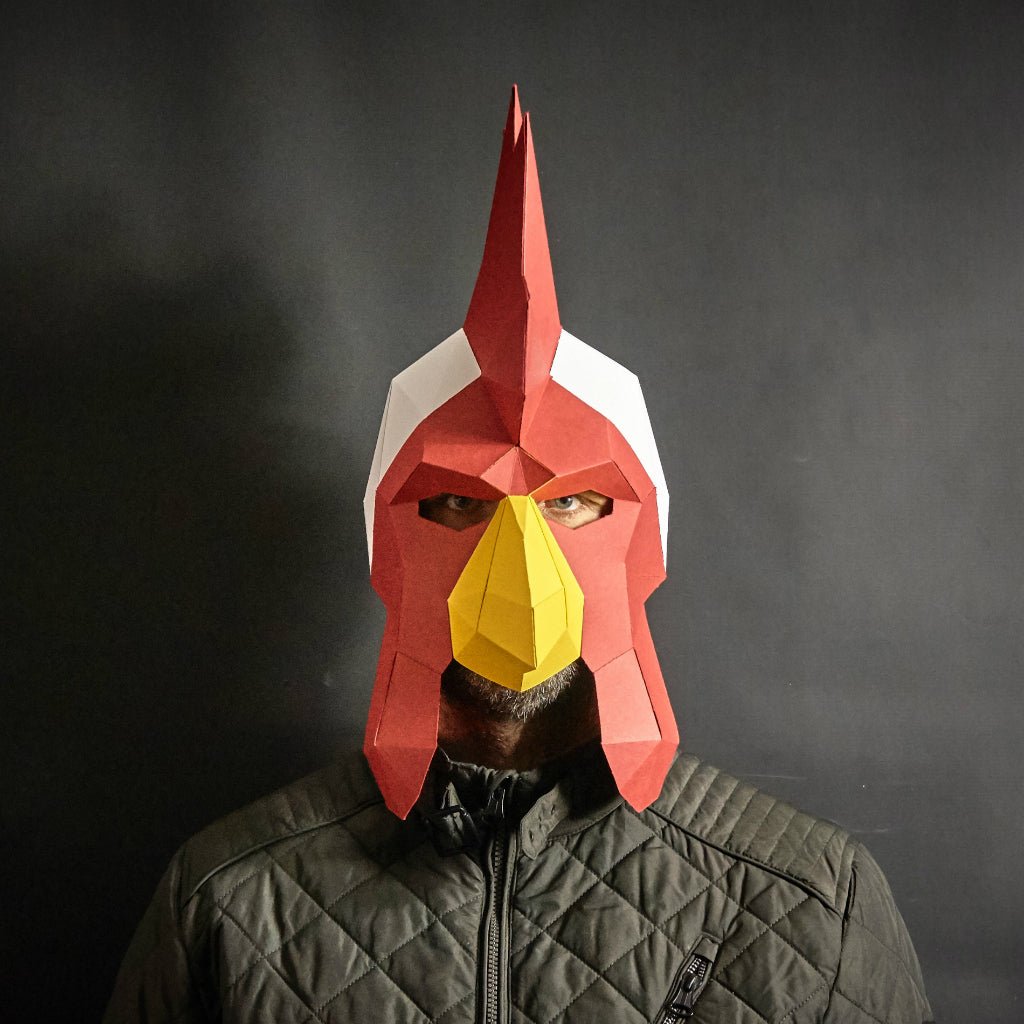 Rooster Mask | 3D Papercraft Animal Template | PDF Download - Wintercroft-Mask
