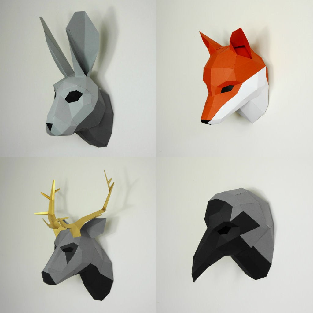 Wintercroft_Woodland Trophy Animal Set | DIY Mask Templates | Printable PDF Download_2