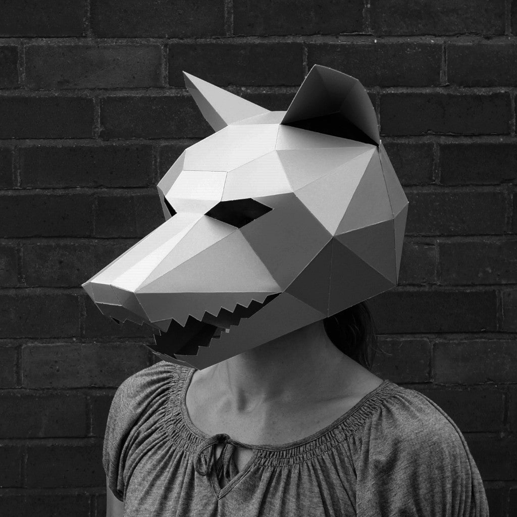 Wolf Mask | Low Poly Geometric DIY Mask Template | PDF Download - Wintercroft-Mask